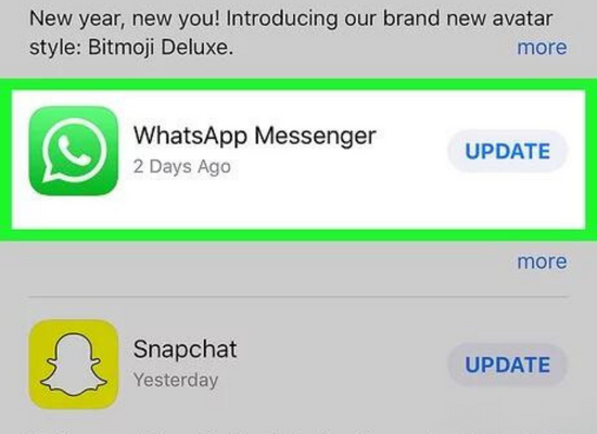 Cập nhật WhatsApp bước 2