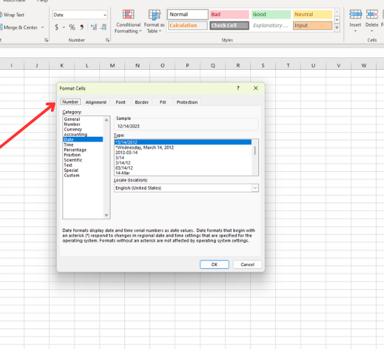  Thiết lập lại vị trí Locate (Location) trong Excel bước 1