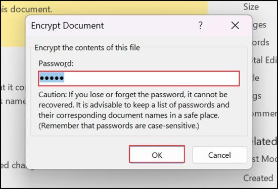 Encrypt with Password bước 6