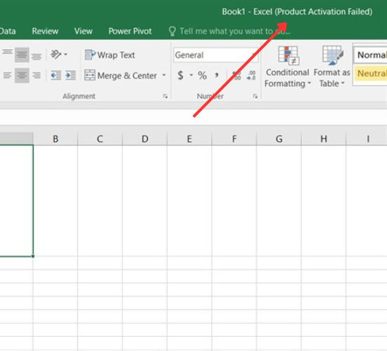 File Excel bị Product Activation Failed là lỗi gì?