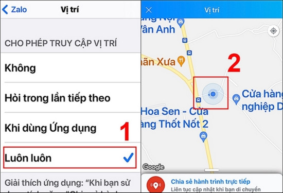Hướng dẫn cách gửi định vị qua Zalo trên iPhone bước 3 Hướng dẫn cách gửi định vị qua Zalo trên iPhone bước 3
