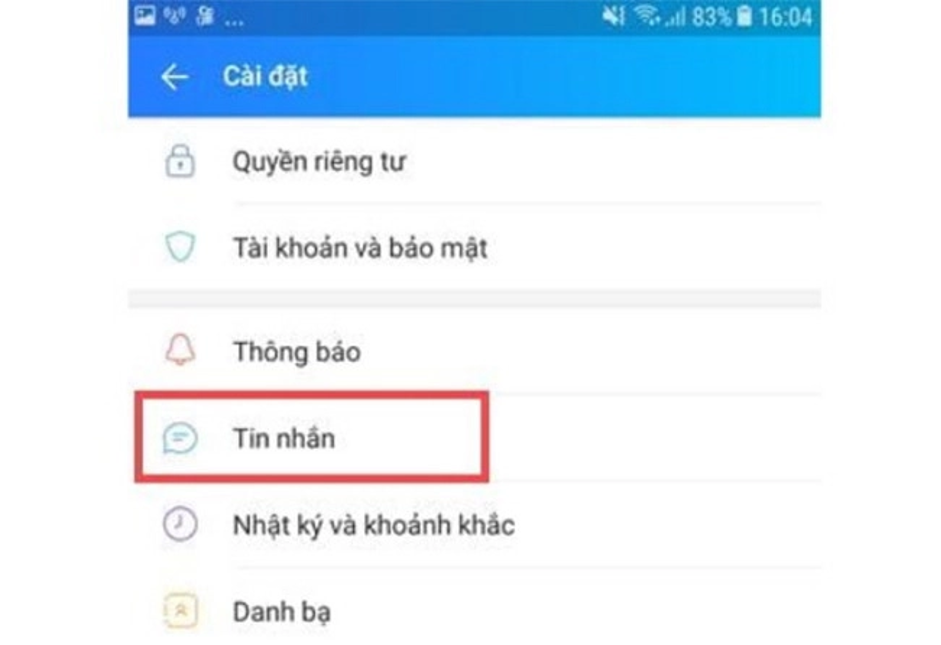 cách khôi phục tin nhắn Zalo khi đổi điện thoại 2024 bước 3