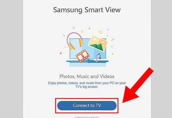 Sử dụng phần mềm Samsung Smart View để kết nối laptop và tivi