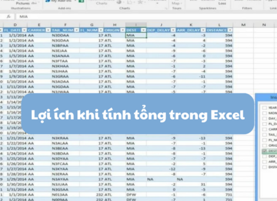 Lợi ích khi tính tổng trong Excel