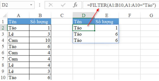 Nguyên nhân không có hàm Filter trong Excel 2016