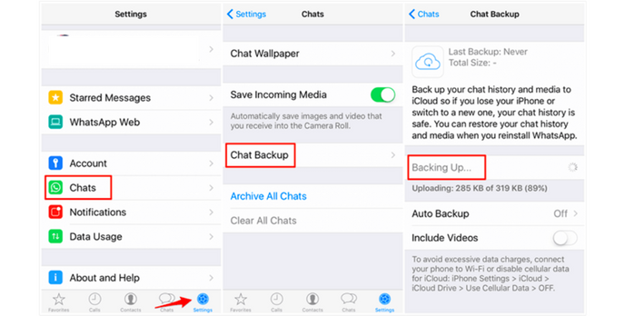 Sử dụng iCloud WhatsApp Backup B1