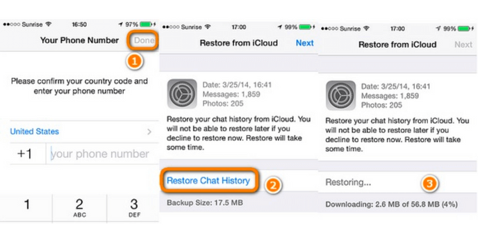 Sử dụng iCloud WhatsApp Backup B2
