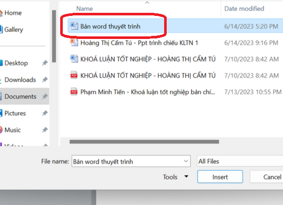 Sử dụng lệnh Slide from Outline bước 3