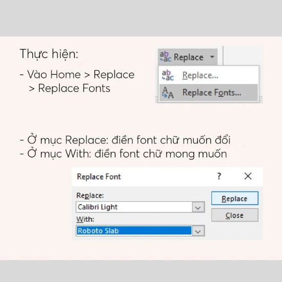 Sửa lỗi font chữ trong Powerpoint bằng tính năng Replace