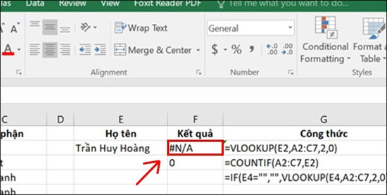  lỗi #N/A trong Excel là gì? 