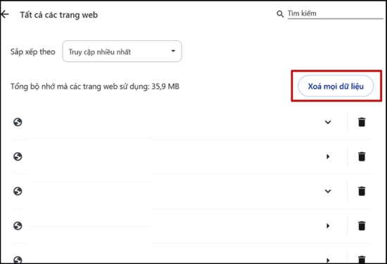 Xóa Cookie của trình duyệt Web bước 4