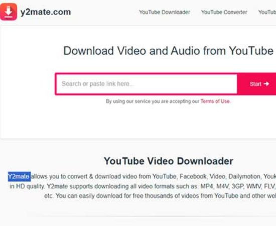 Sử dụng website y2mate.com