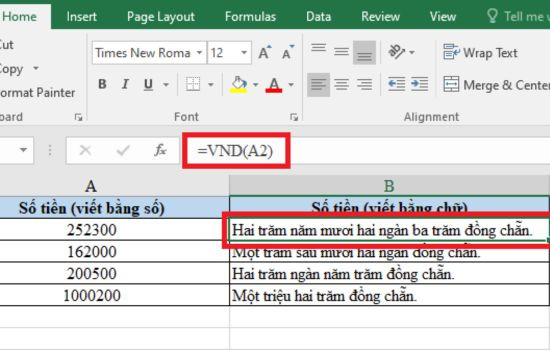Những ích lợi của các hàm chuyển số thành chữ trong Excel 