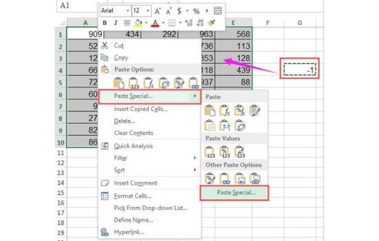 Cách chuyển từ số âm thành dương trong Excel dùng Paste Special B2