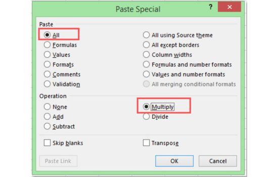 Cách chuyển từ số âm thành dương trong Excel dùng Paste Special B3