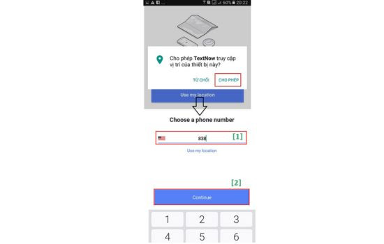 App tạo số điện thoại ảo Hàn Quốc miễn phí Text Now APK bước 4