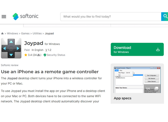 Cách biến iPhone thành tay cầm chơi game bằng app Joypad Legacy bước 1