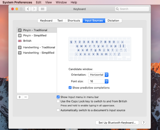 Cách cài đặt bàn phím tiếng Trung trên Macbook bước 3