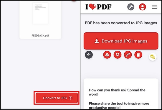 Cách chuyển file PDF thành JPG trên ILovepdf bước 4