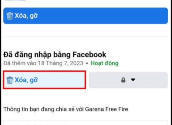 Cách gỡ liên kết Facebook với Free Fire trên điện thoại  B2