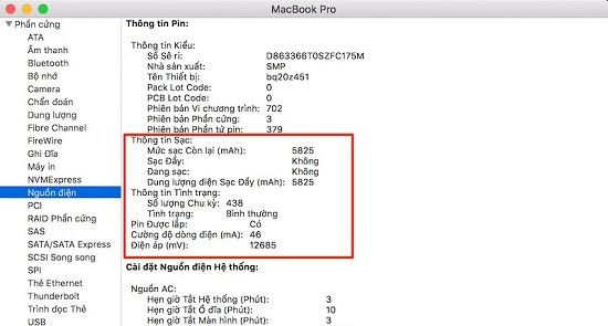 Cách kiểm tra số lần đã sạc pin Macbook Pro