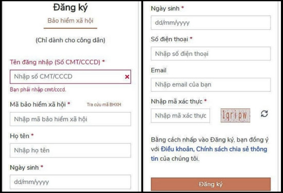 Cách lấy lại mật khẩu VssID thông qua Dịch vụ công quốc gia bước 5