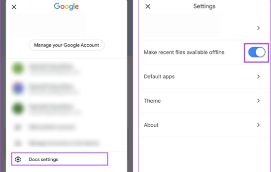Cách sử dụng Google Docs ngoại tuyến trên điện thoại bước 1