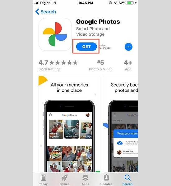 Cách tải ảnh lên Drive bằng iPhone tự động bằng Google Photos bước 1