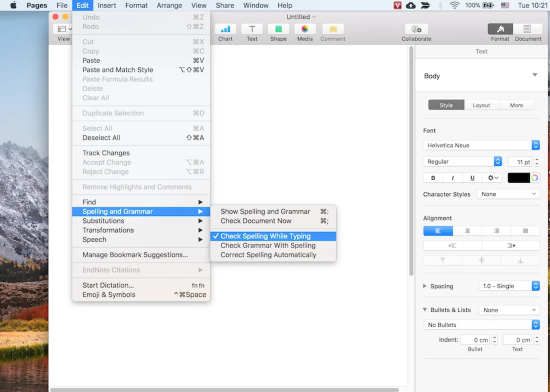 Cách tắt tính năng tự sửa lỗi chính tả trên các ứng dụng khác của Macbook bước 2