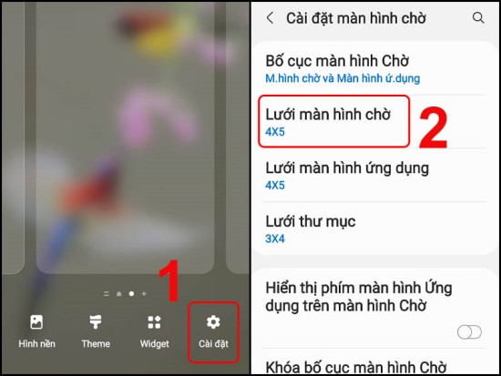 Cách thu nhỏ icon trên Oppo bước 2