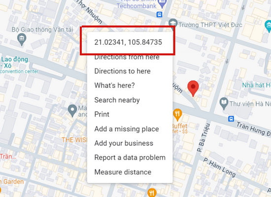 Cách tìm tọa độ x y trên Google Maps bằng máy tính bước 3