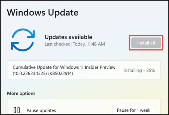 Cập nhật Windows 11 bước 3