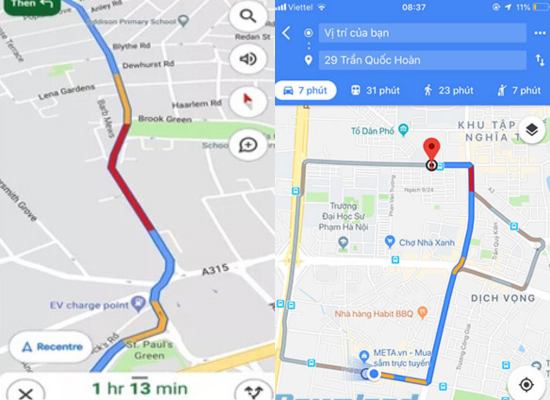 cách xem tình hình giao thông trên Google Maps bước 3