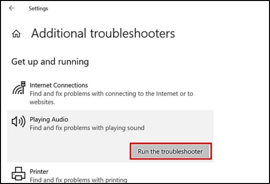Dùng Audio and Video Troubleshooters bước 3