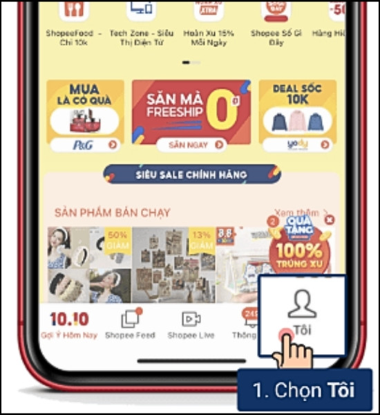 Làm thế nào để hủy đơn hàng trên Shopee bước 1