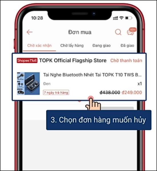 Làm thế nào để hủy đơn hàng trên Shopee bước 3