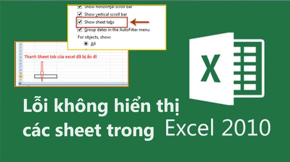 Lỗi không hiển thị các sheet trong Excel 2010