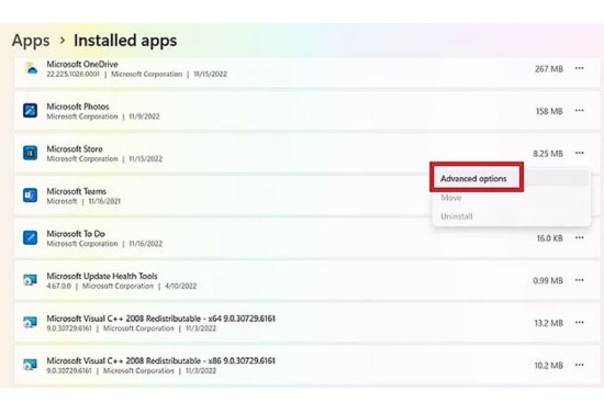 Reset Microsoft Store bước 3