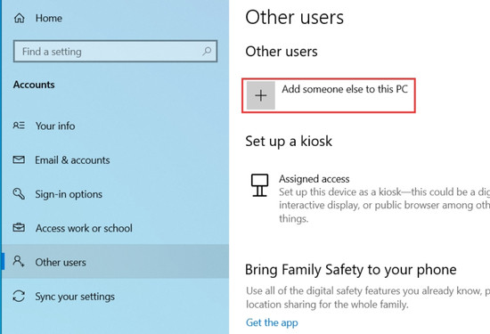 Tạo tài khoản người dùng mới khắc phục lỗi không vào được Microsoft Store bước 3