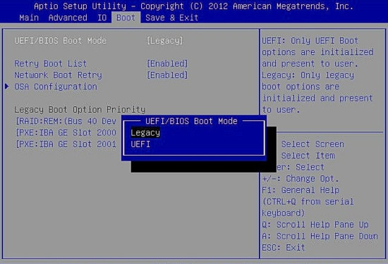 Thay đổi Chế độ khởi động (Boot Mode) thành UEFI B3