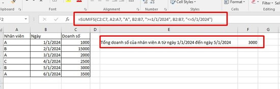 Cách dùng hàm SUMIFS có điều kiện Cách dùng hàm SUMIFS có điều kiện