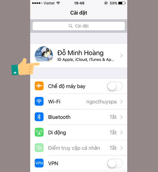 tai khoan iCloud tren iPhone