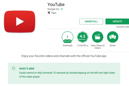 Cập nhật Youtube cũng là một cách khắc phục lỗi điện thoại Huawei không vào được Youtube