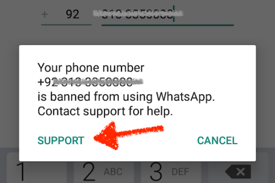 lỗi số điện thoại bị chặn sử dụng WhatsApp