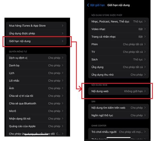 Cách chặn trang web trên iPhone bước 1