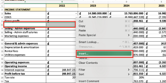 Cách chèn thêm hàng ngang trong Excel 2010 bằng Insert bước 1 Cách chèn thêm hàng ngang trong Excel 2010 bằng Insert bước 1