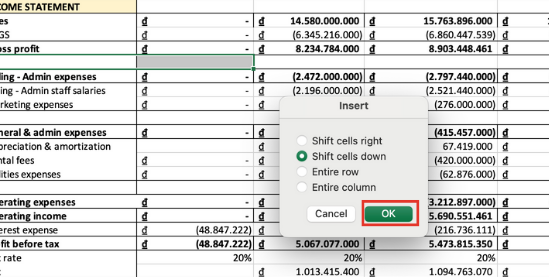 Cách chèn thêm hàng ngang trong Excel 2010 bằng Insert bước 2 Cách chèn thêm hàng ngang trong Excel 2010 bằng Insert bước 2