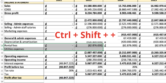Cách chèn thêm hàng trong Excel 2010 bằng phím tắt bước 1 Cách chèn thêm hàng trong Excel 2010 bằng phím tắt bước 1
