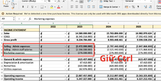 Cách chèn thêm hàng xen kẽ giữa các dòng trong Excel 2010 bước 1 Cách chèn thêm hàng xen kẽ giữa các dòng trong Excel 2010 bước 1