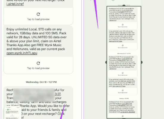 Cách chuyển tin nhắn văn bản sang PDF trên Android bằng chụp ảnh màn hình dài bước 2 Cách chuyển tin nhắn văn bản sang PDF trên Android bằng chụp ảnh màn hình dài bước 2